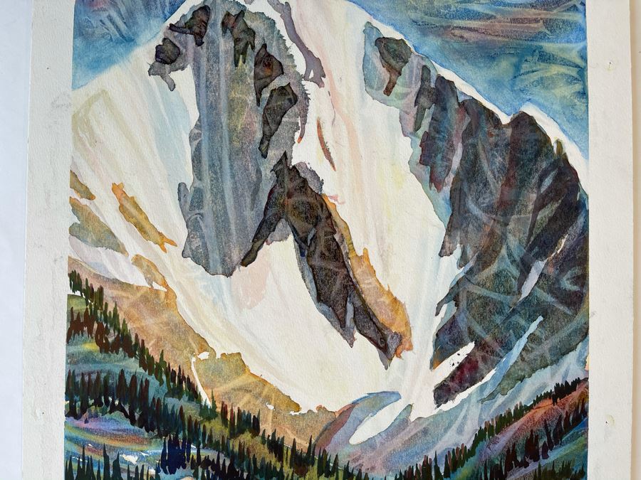 Original Jean Klafs Abstract Expressionist Watercolor Painting On Board 15 X 20 [Photo 5]