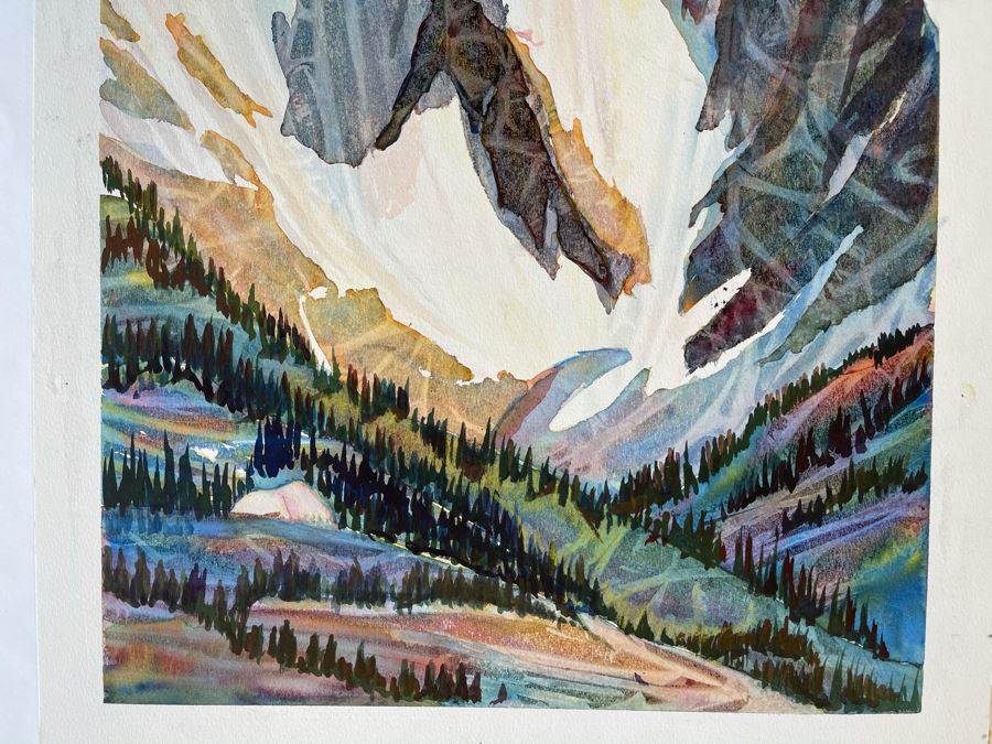 Original Jean Klafs Abstract Expressionist Watercolor Painting On Board 15 X 20 [Photo 4]