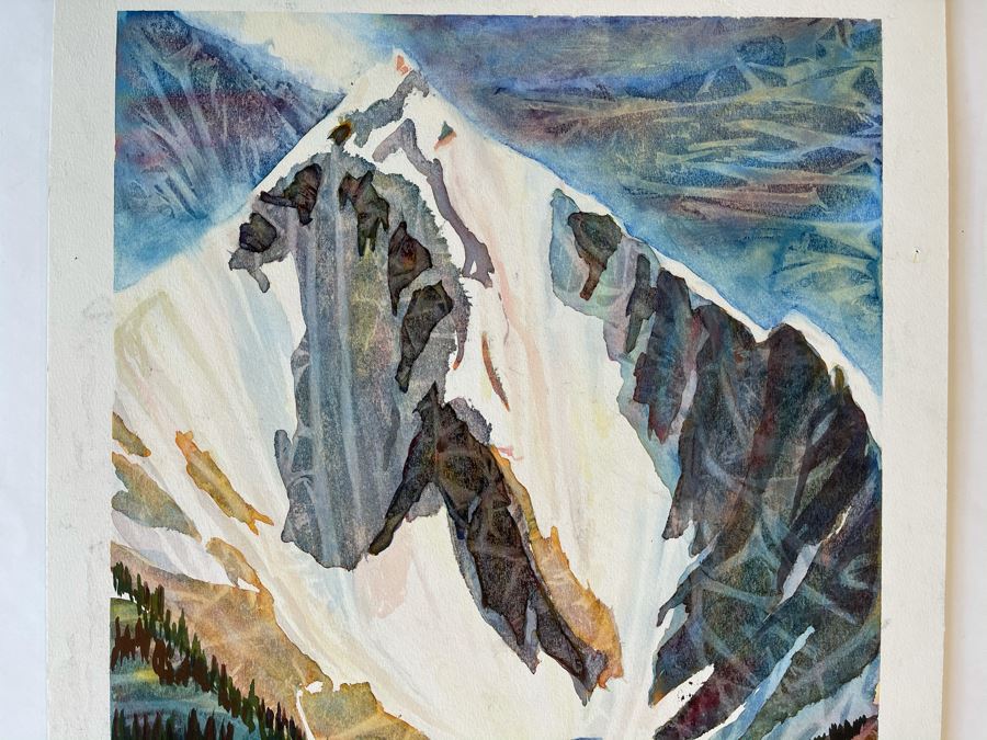 Original Jean Klafs Abstract Expressionist Watercolor Painting On Board 15 X 20 [Photo 6]