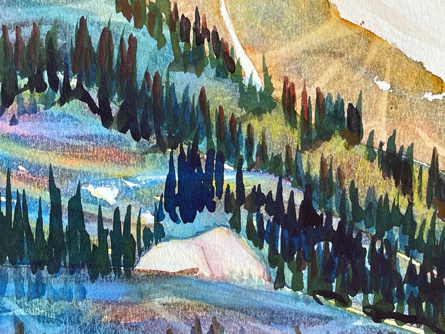 Original Jean Klafs Abstract Expressionist Watercolor Painting On Board 15 X 20 [Photo 9]