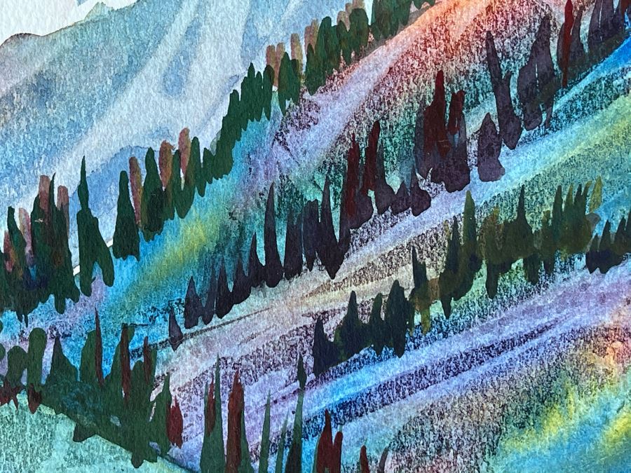 Original Jean Klafs Abstract Expressionist Watercolor Painting On Board 15 X 20 [Photo 10]