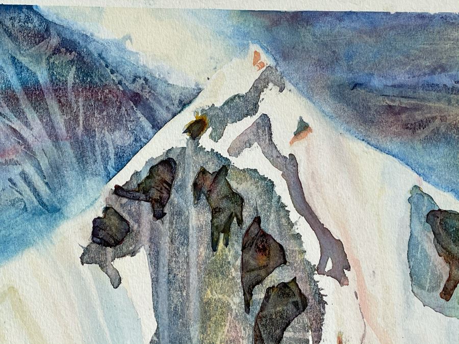 Original Jean Klafs Abstract Expressionist Watercolor Painting On Board 15 X 20 [Photo 7]