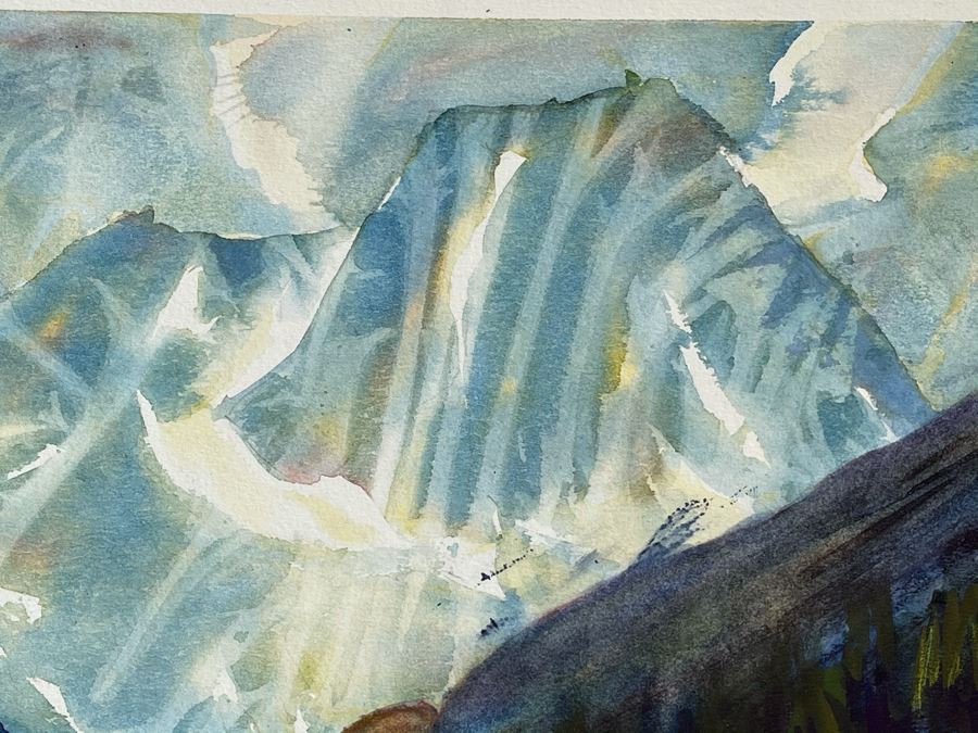 Original Jean Klafs Abstract Expressionist Watercolor Painting On Board 15 X 20 [Photo 4]