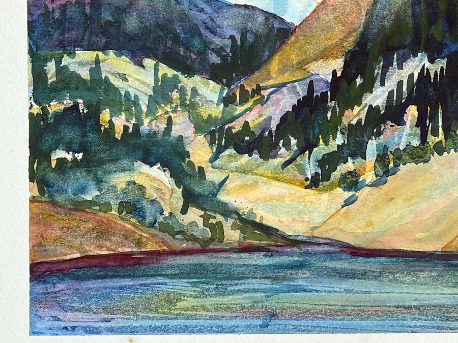 Original Jean Klafs Abstract Expressionist Watercolor Painting On Board 15 X 20 [Photo 6]