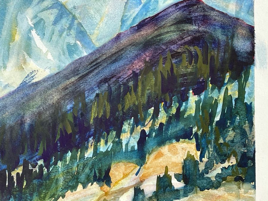 Original Jean Klafs Abstract Expressionist Watercolor Painting On Board 15 X 20 [Photo 8]