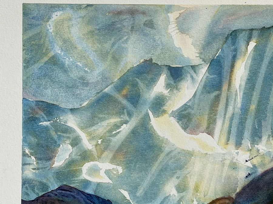 Original Jean Klafs Abstract Expressionist Watercolor Painting On Board 15 X 20 [Photo 5]