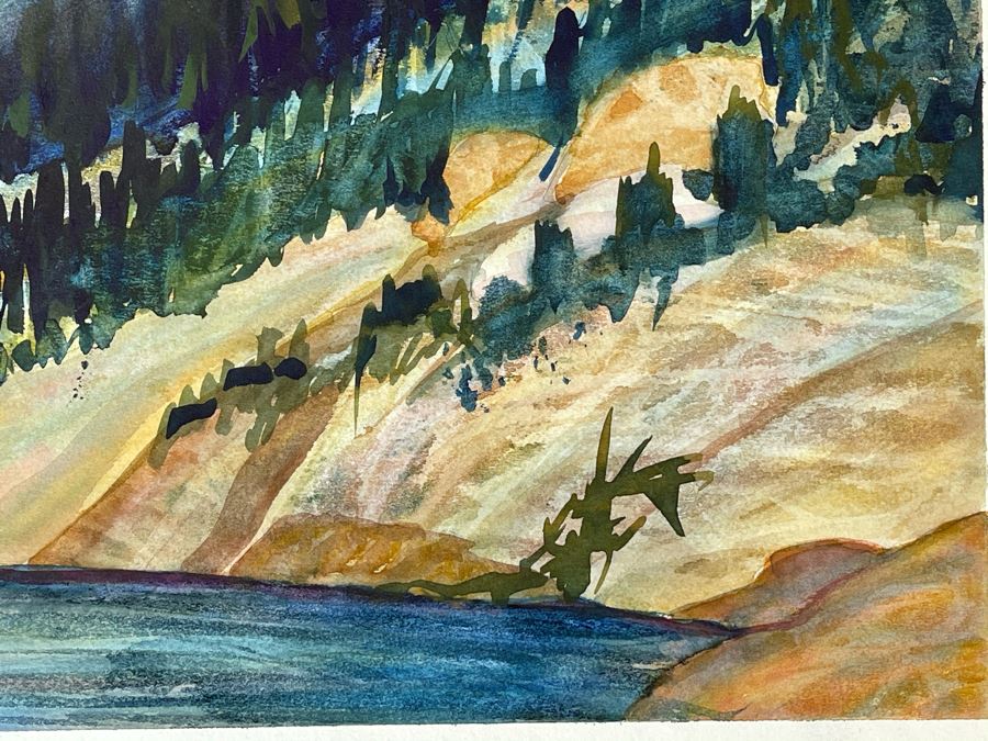 Original Jean Klafs Abstract Expressionist Watercolor Painting On Board 15 X 20 [Photo 7]