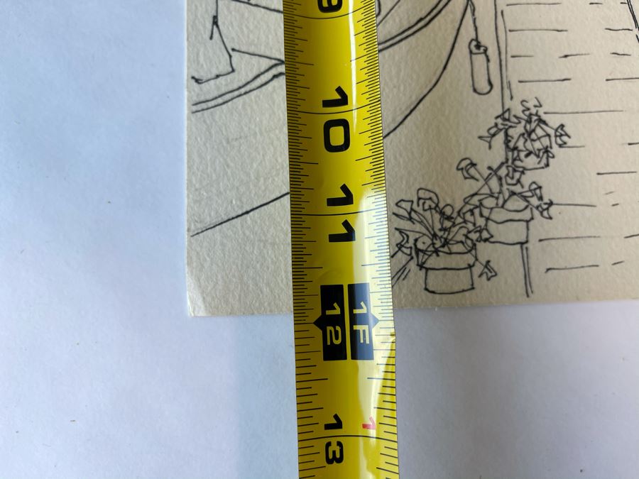 Original Jean Klafs Ink Drawing On Paper Nautical Harbor Ships Hans Dickman Boat Works Newport Beach CA 18 X 12 [Photo 9]