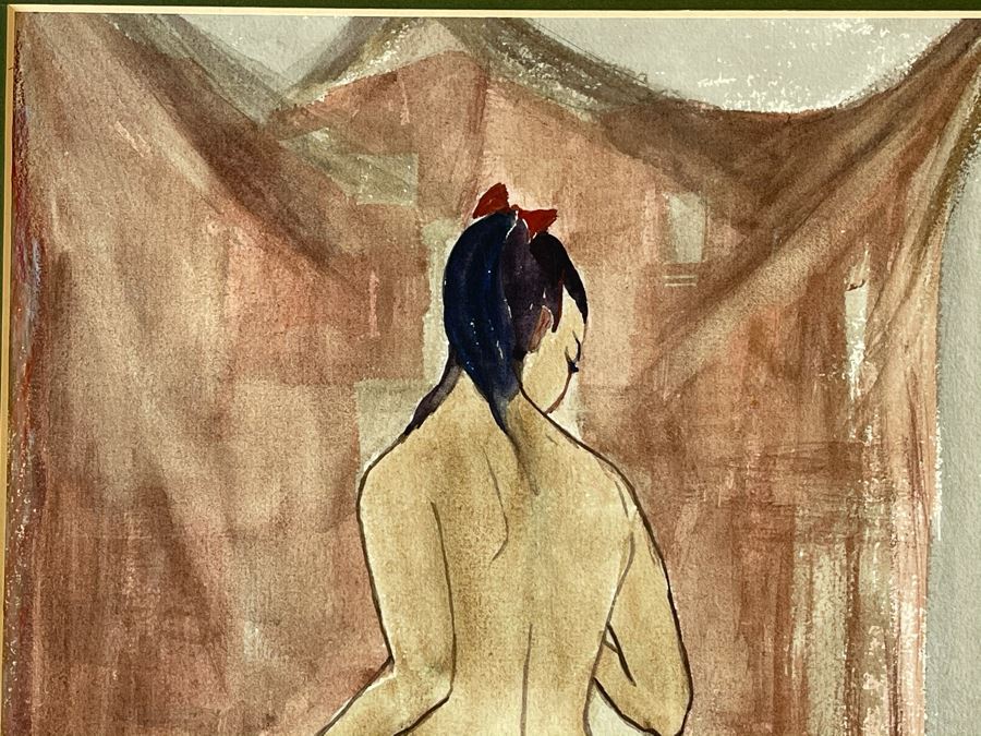 Original Jean Klafs Nude Painting On Paper 11 X 15 [Photo 3]