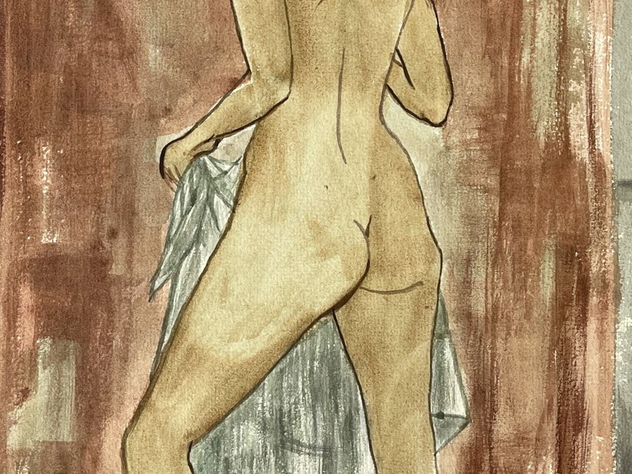 Original Jean Klafs Nude Painting On Paper 11 X 15 [Photo 4]