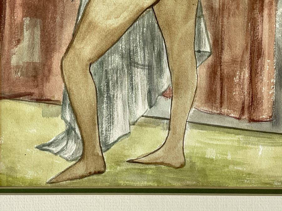 Original Jean Klafs Nude Painting On Paper 11 X 15 [Photo 5]