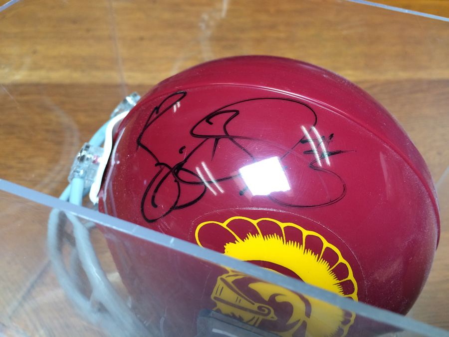 Signed Mini Football Helmet Reggie Bush with Football Card [Photo 8]