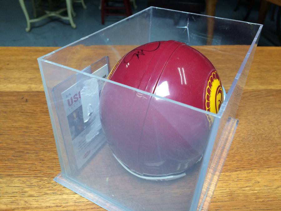 Signed Mini Football Helmet Reggie Bush with Football Card [Photo 7]