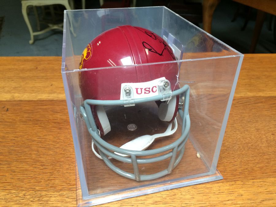 Signed Mini Football Helmet Reggie Bush with Football Card [Photo 5]