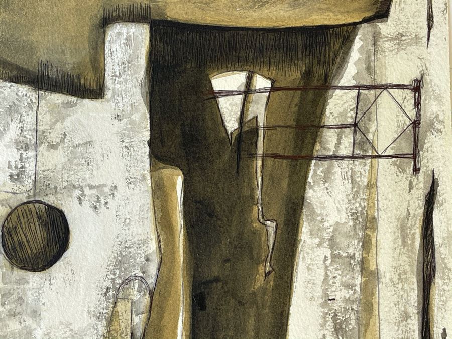 Original Jean Klafs Abstract Expressionist Painting On Paper 12 X 18 [Photo 7]