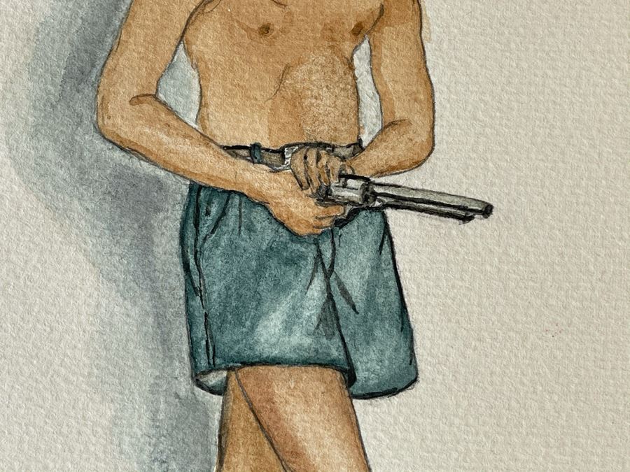 Pair Of Original 1951 Mid-Century Jean Klafs Drawings Portrait Illustration Paintings On Paper 9 X 11.5 [Photo 11]