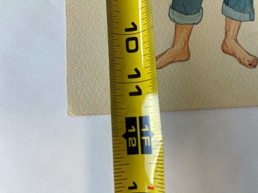 Pair Of Original 1951 Mid-Century Jean Klafs Drawings Portrait Illustration Paintings On Paper 9 X 11.5 [Photo 14]