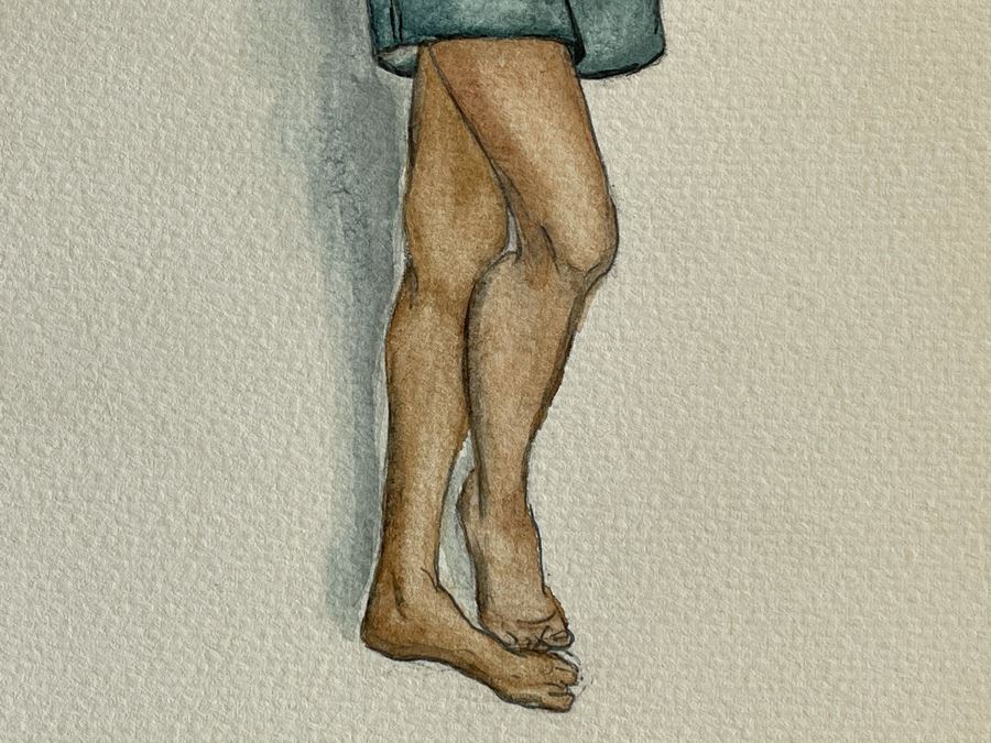 Pair Of Original 1951 Mid-Century Jean Klafs Drawings Portrait Illustration Paintings On Paper 9 X 11.5 [Photo 12]