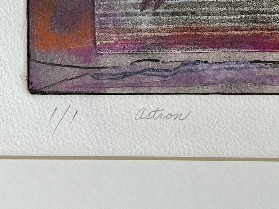 Original Jean Klafs Abstract Expressionist Monotype On Paper Titled 'Astron' 18 X 21 [Photo 7]