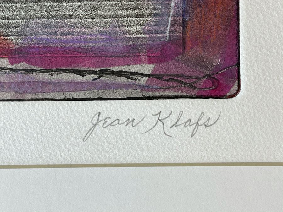Original Jean Klafs Abstract Expressionist Monotype On Paper Titled 'Astron' 18 X 21 [Photo 6]