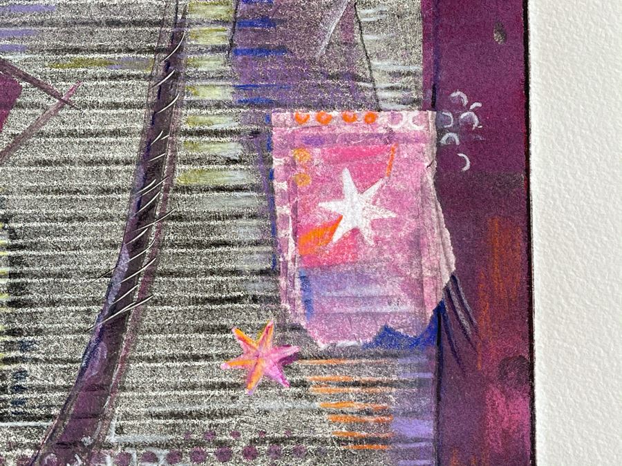 Original Jean Klafs Abstract Expressionist Monotype On Paper Titled 'Astron' 18 X 21 [Photo 4]