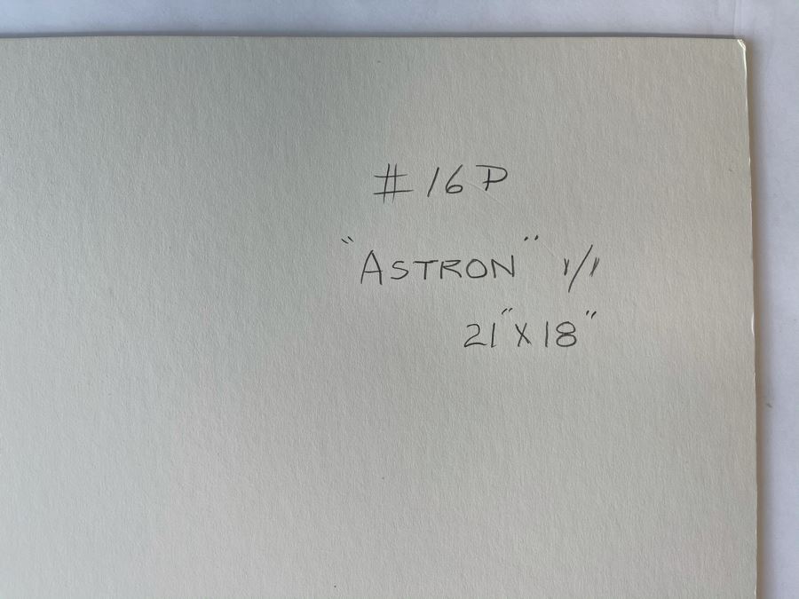 Original Jean Klafs Abstract Expressionist Monotype On Paper Titled 'Astron' 18 X 21 [Photo 9]