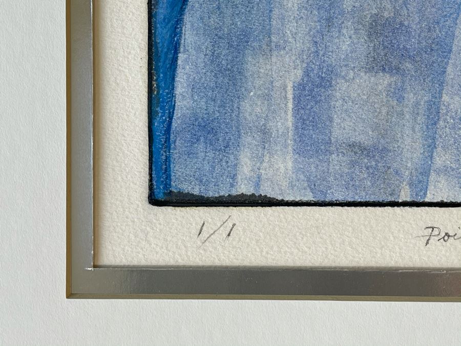 Original Jean Klafs Abstract Expressionist Monotype On Paper Titled 'Poinsettia' 18 X 21 [Photo 6]