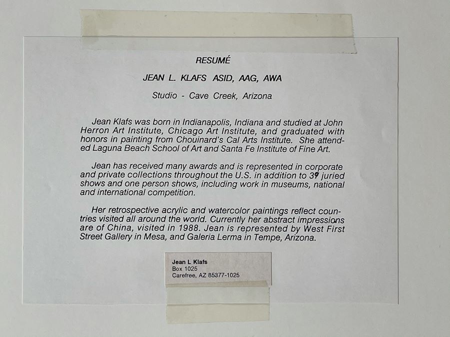 Original Jean Klafs Abstract Expressionist Monotype On Paper Titled 'A Trip To Mars' 18 X 21 [Photo 13]