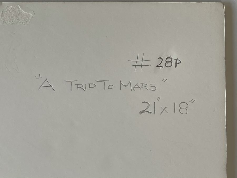 Original Jean Klafs Abstract Expressionist Monotype On Paper Titled 'A Trip To Mars' 18 X 21 [Photo 12]