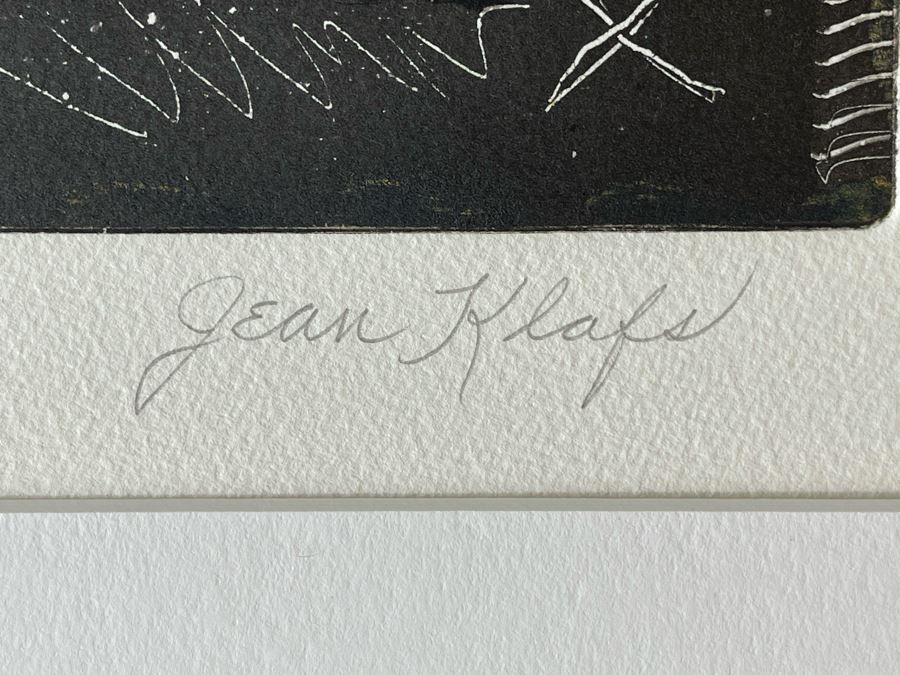 Original Jean Klafs Abstract Expressionist Monotype On Paper Titled 'A Trip To Mars' 18 X 21 [Photo 10]