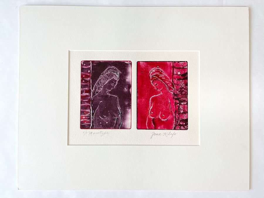 Original Jean Klafs Abstract Expressionist Monotype On Paper Titled 'Aglaia And Thalia' 16 X 20 [Photo 2]