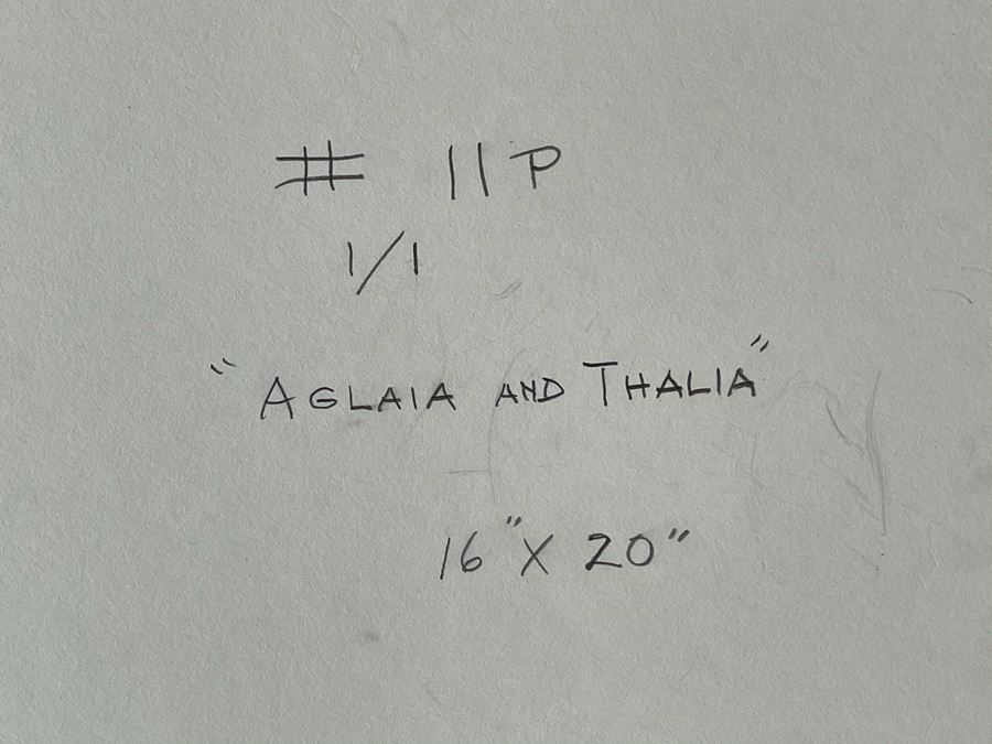 Original Jean Klafs Abstract Expressionist Monotype On Paper Titled 'Aglaia And Thalia' 16 X 20 [Photo 9]