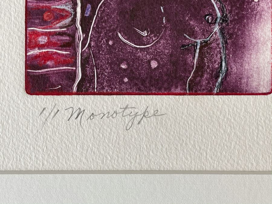 Original Jean Klafs Abstract Expressionist Monotype On Paper Titled 'Aglaia And Thalia' 16 X 20 [Photo 8]