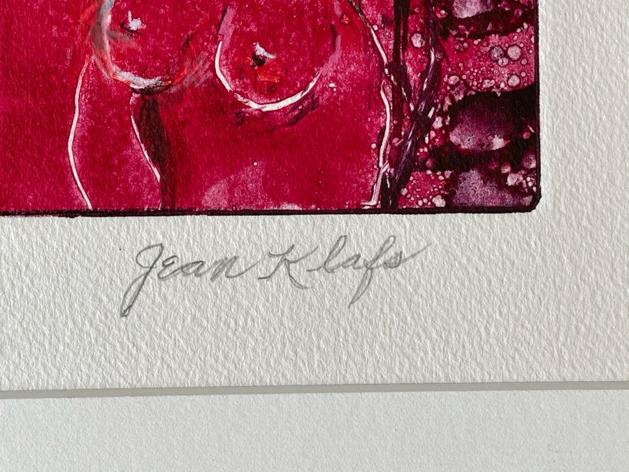 Original Jean Klafs Abstract Expressionist Monotype On Paper Titled 'Aglaia And Thalia' 16 X 20 [Photo 7]