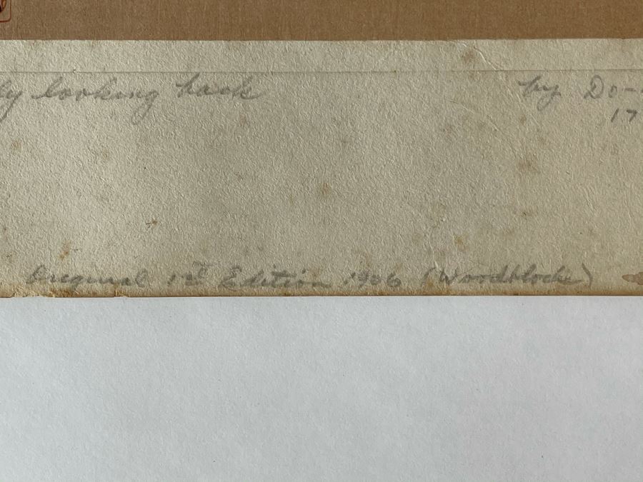 Original 1st Edition 1906 Japanese Woodblock Print By 17th Century Japanese Artist Do-Shin Titled 'A Lady Looking Back' 11 X 19 [Photo 11]