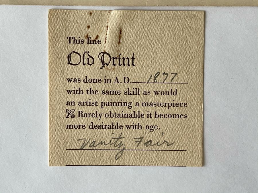 Pair Of Antique 1876 / 1877 Vanity Fair Prints Titled 'Greek' The Rev. Benjamin Jowett, M.A. And 'Poetry' Sir. Francis Hastings Charles Doyle 10 X 15 [Photo 16]