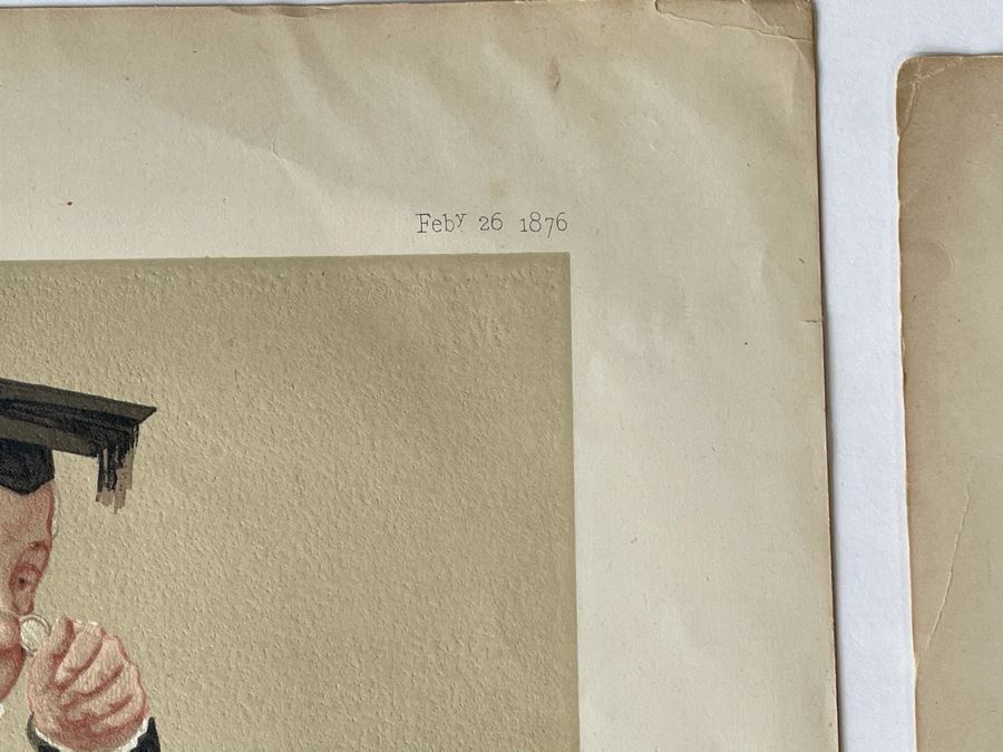 Pair Of Antique 1876 / 1877 Vanity Fair Prints Titled 'Greek' The Rev. Benjamin Jowett, M.A. And 'Poetry' Sir. Francis Hastings Charles Doyle 10 X 15 [Photo 5]