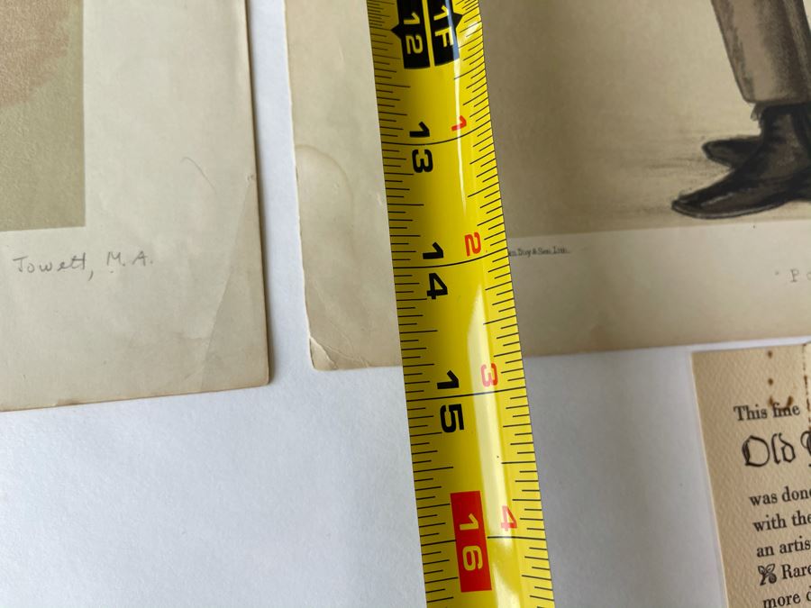 Pair Of Antique 1876 / 1877 Vanity Fair Prints Titled 'Greek' The Rev. Benjamin Jowett, M.A. And 'Poetry' Sir. Francis Hastings Charles Doyle 10 X 15 [Photo 18]