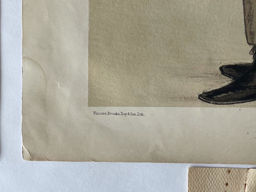 Pair Of Antique 1876 / 1877 Vanity Fair Prints Titled 'Greek' The Rev. Benjamin Jowett, M.A. And 'Poetry' Sir. Francis Hastings Charles Doyle 10 X 15 [Photo 15]