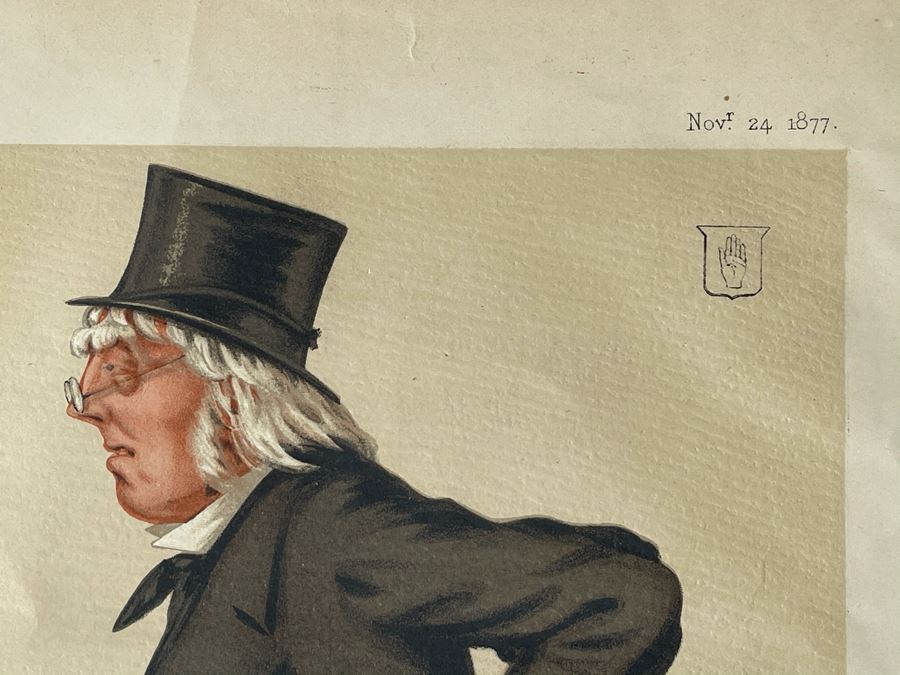 Pair Of Antique 1876 / 1877 Vanity Fair Prints Titled 'Greek' The Rev. Benjamin Jowett, M.A. And 'Poetry' Sir. Francis Hastings Charles Doyle 10 X 15 [Photo 11]