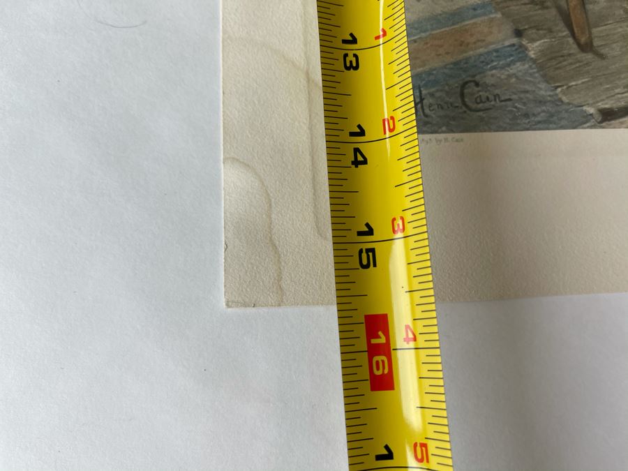 Antique 1893 Henri Cain Lithograph 'At The Louvre' 12 X 15 [Photo 10]