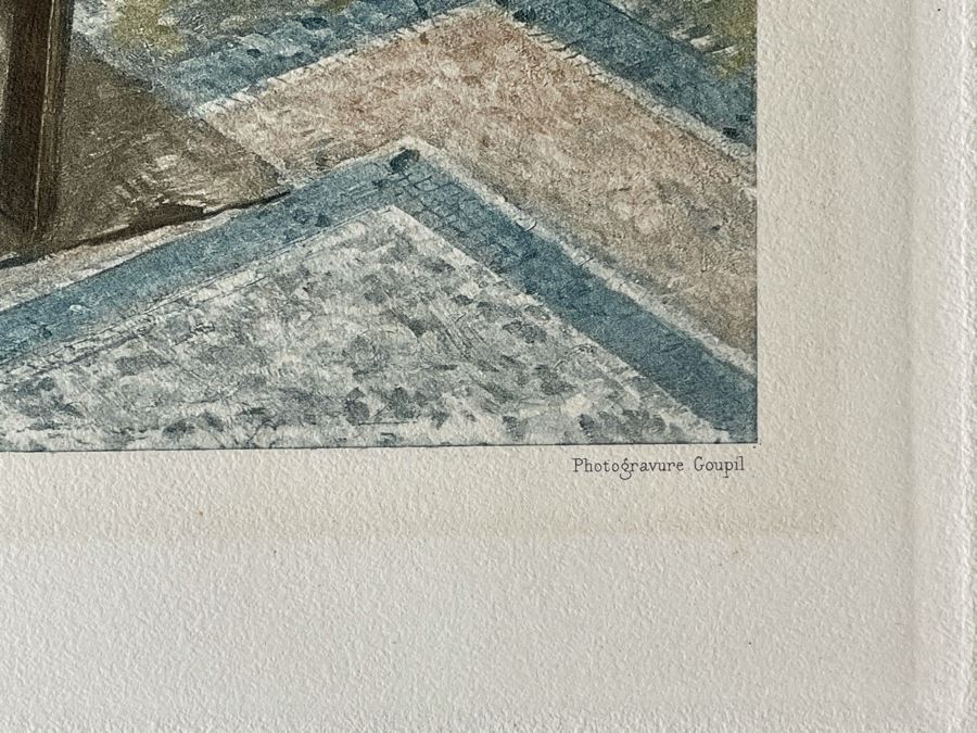 Antique 1893 Henri Cain Lithograph 'At The Louvre' 12 X 15 [Photo 8]