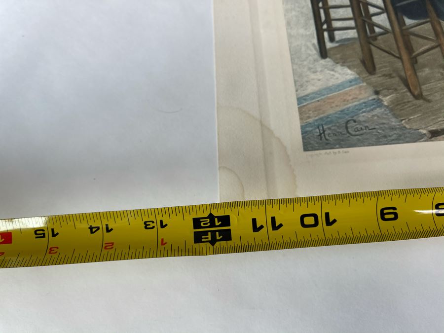 Antique 1893 Henri Cain Lithograph 'At The Louvre' 12 X 15 [Photo 9]