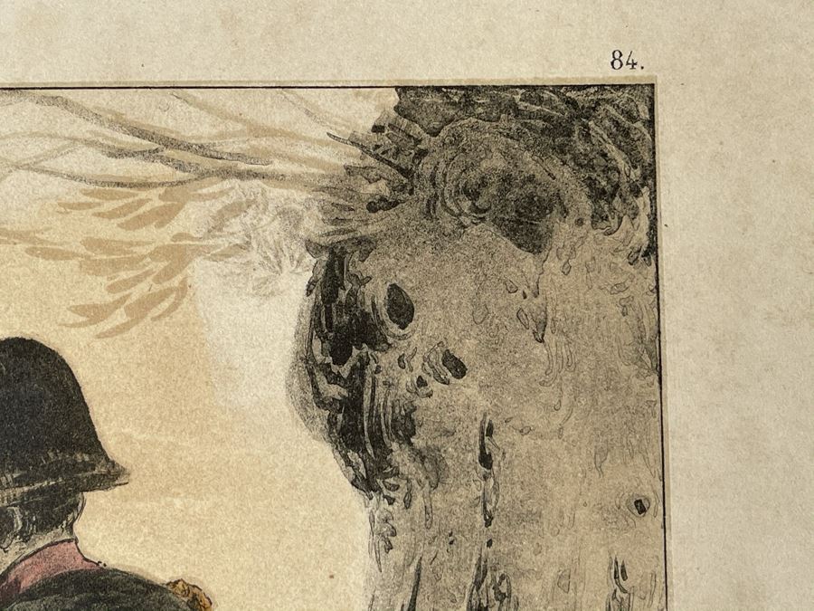 Antique 1845 Lithograph Of Napoleon Titled 'L'Empereur' Shown Full-Length Standing To Left In Military Uniform By Nicolas Toussaint Charlet By French Engraver Auguste Bry (134, Rue Du Bac, Paris, France) 10.75 X 14.25 [Photo 14]