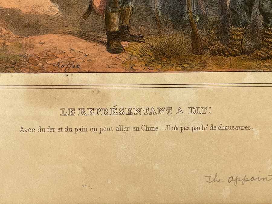 Antique 1851 Paris France Engraving Published By Gihaut Freres Titled 'Le Representant A Dit' 14.25 X 11 [Photo 13]