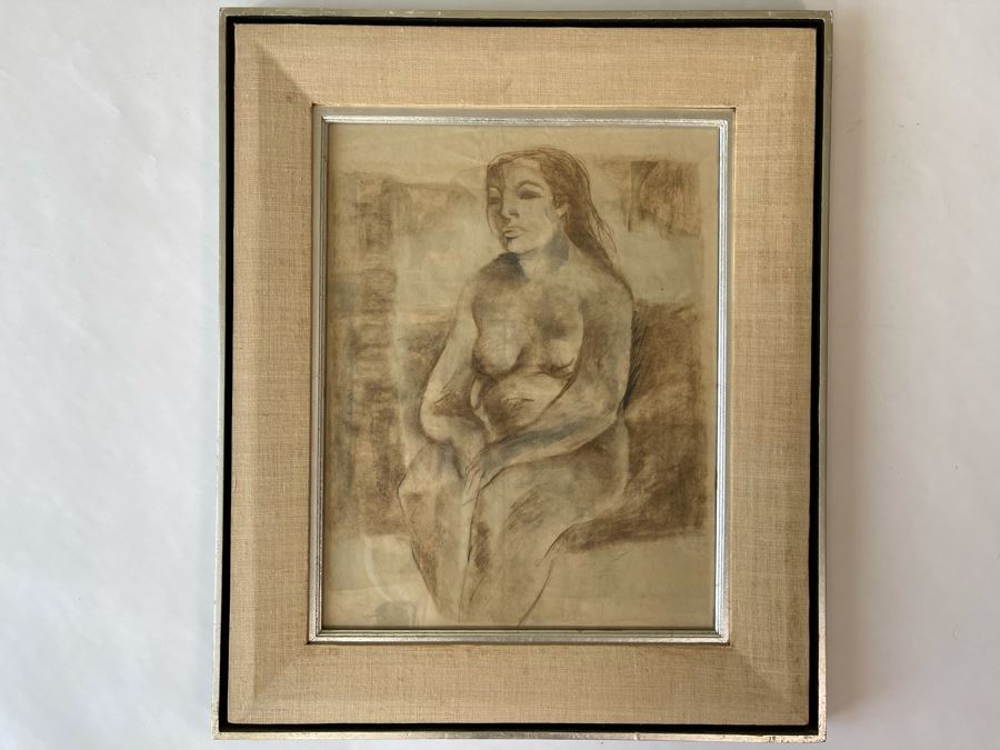 Original Jean Klafs Framed Nude Female Drawing 20 X 24 [Photo 3]