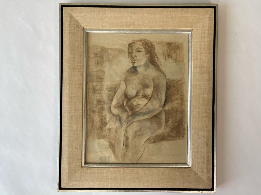 Original Jean Klafs Framed Nude Female Drawing 20 X 24 [Photo 2]