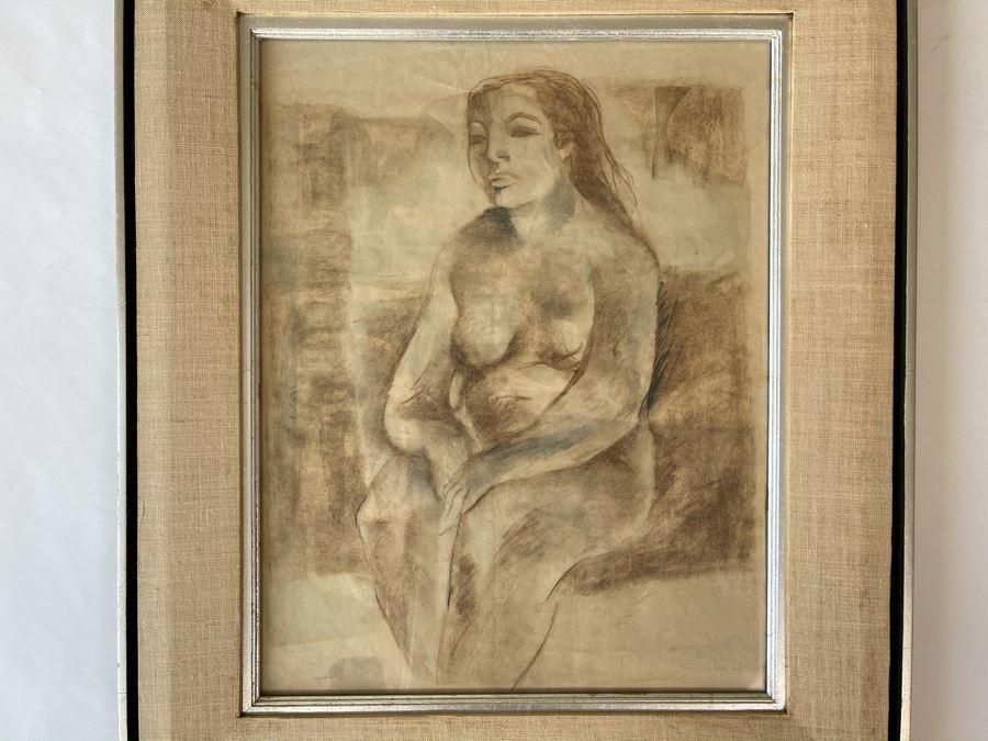 Original Jean Klafs Framed Nude Female Drawing 20 X 24 [Photo 1]