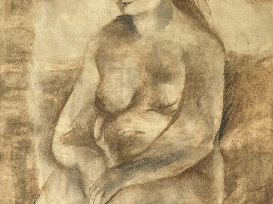 Original Jean Klafs Framed Nude Female Drawing 20 X 24 [Photo 6]