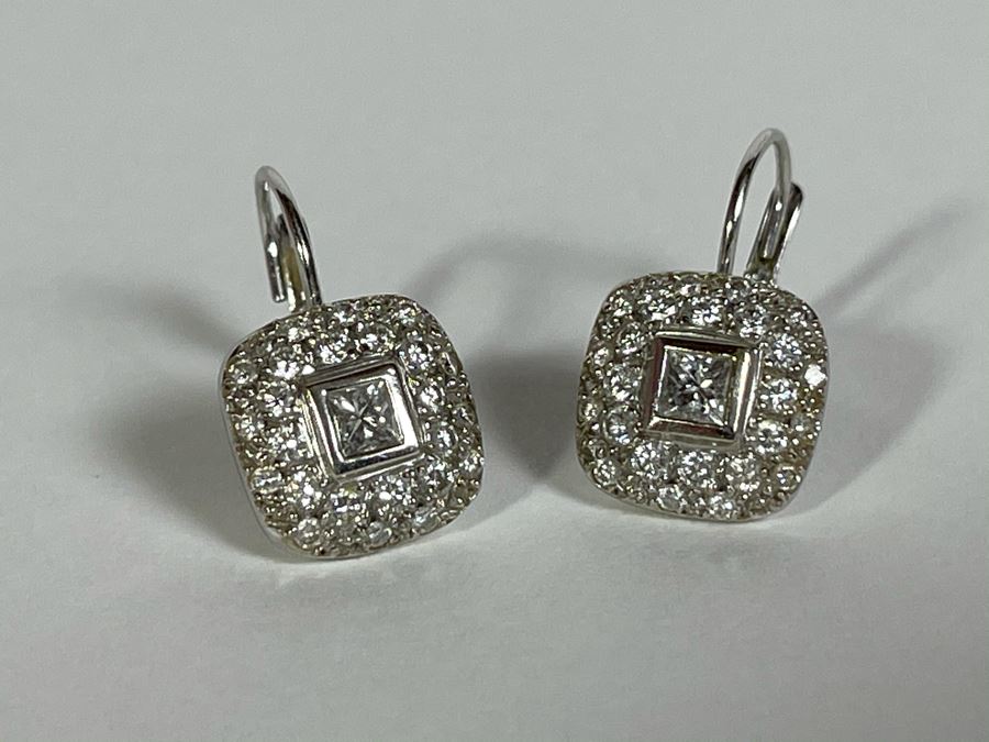 18K Gold Diamond Kwiat Designer Earrings 5.1g Owned By Former Miss Oregon Appraised Fair Market Value $1,400